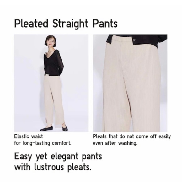 UNIQLO Women Pleated Straight Pants NWT - Picture 7 of 8